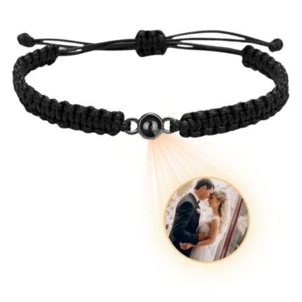 Braided bracelet with picture inside