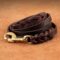 Luxury Leather Dog Collar with Leather Lead for Medium and Large Dogs